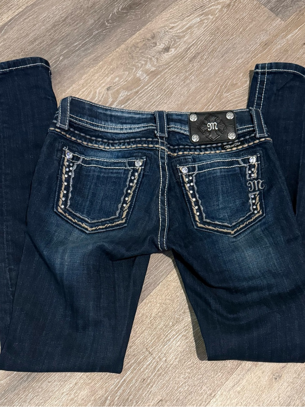 Miss Me Dark Blue Embellished Jeans